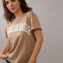 American Eagle Outfitters Brown Cotton Printed T-Shirt-image-18