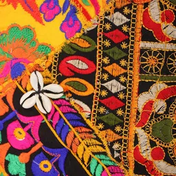 Exotic India Ethnic Motifs Embellished Embroidered And Mirrors Cotton Shopper Shoulder Bag image 4