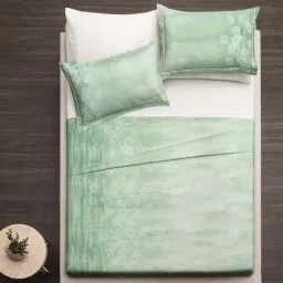 Ddecor Live beautiful Insignia Green 180 TC Cotton King Bedsheet with 2 Pillow Covers-picture-16
