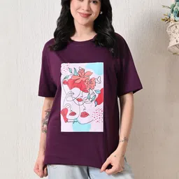 Myrung Women Printed Bio Finish T-shirt-image-17