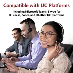 Cyber Acoustics Stereo USB Headset with ENC (AC-204ENC) – Environmental Noise Cancelation, Audio for Calls & Music, in-Line Control Module, Perfect for Call Center, Classroom, Home image 4