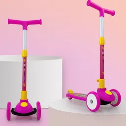 NHR Smart Kick Scooter with 3 Level Adjustable Height & Foldable Structure - Pink-picture-13