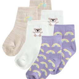 Mi Arcus Pack Of 3 Pair Rainbow & Bear Design Socks -Multi Colour-picture-20