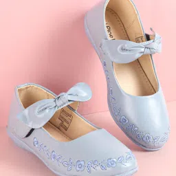 Pine Kids Velcro Closure Ballerina Floral Embroidery - Blue-picture-22