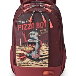 Gear Fiction 2 Backpack 17"/29L Medium Water Resistant School Bag/Casual Backpack/Daypack/Travel Backpack/Kids Bag for Boys/Girls (Maroon-Orange)-image-82