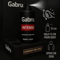 GABRU Men Intense Long Lasting Deodorant Body Spray - 150 ml image 2