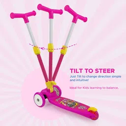 NHR Smart Kick Scooter with 3 Level Adjustable Height & Foldable Structure - Pink image 2
