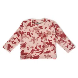 Mi Arcus 100% Polyester Full Sleeves Camouflage  Colour Abstract Winter Wear Sweatshirt & Pant Set - Peach image 3