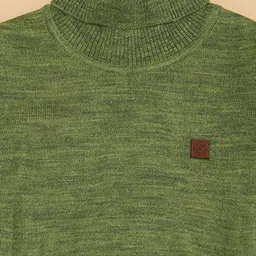 Pantaloons Junior Full Sleeves Solid Sweater - Olive Green image 3