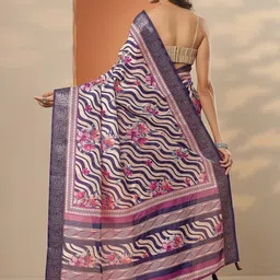 Libas Floral Silk Blend Saree image 2