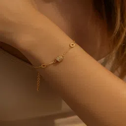 Jewelz Gold-Plated Stainless Steel Crystal Studded Charm Bracelet image 2