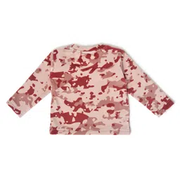 Mi Arcus 100% Polyester Full Sleeves Camouflage  Colour Abstract Winter Wear Sweatshirt & Pant Set - Peach image 4