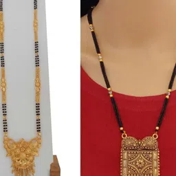 Ramdev Art Fashion Jwellery Brass Gold Plated Mangalsutra-picture-17
