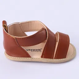 Cute Walk by Babyhug Velcro Closure Booties - Brown image 4