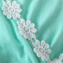 Kookie Kids Sleeveless Jumpsuit with Leaf Print - Green image 4