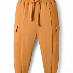 Babyhug Terry Knit Full Sleeves Animal Printed T-Shirt & Lounge Pant Set With Cut & Sew Design - Brown image 4