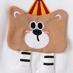 Mark & Mia Full Raglan Sleeves WinterT-Shirt & Lounge Pant Set With Tiger Applique - Khaki image 5