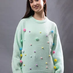 GFO Women Self Design Woollen Pullover Sweater-image-58