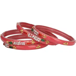 SOMIL Set Of 28 Artificial Stones Studded Glass Bangles image 3