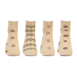 Bonjour Women Pack Of 4 Patterned Ankle-Length Socks-image-64