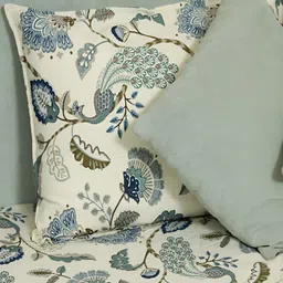 Srijee Decors Off White & Green Floral 250 TC Fitted King Bedsheet With 2 Pillow Covers image 5