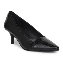 Bata Black Kitten Pump Heels for Women-image-72
