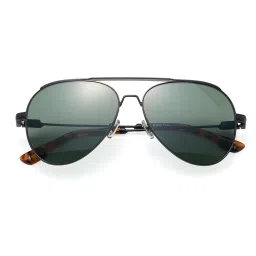 Shisen Fox Unisex Arias Daitan Steel Green Aviator Uv Coating Full Rim Sunglass-Asg22 (58) image 4