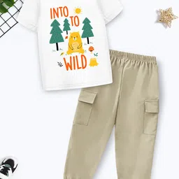 YK X Trampoline Kids Pack Of 2 Graphic Printed Round Neck T-shirt With Joggers image 2