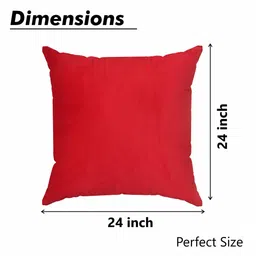 Yellow Weaves Red 5 Pieces Velvet Square Shaped Cushion Covers image 3