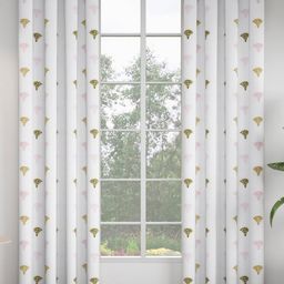 GM White & Pink 2 Pieces Ethnic Motifs Embroidered Room Darkening Door Curtain-picture-12