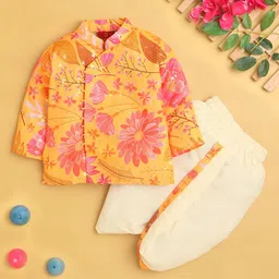 BAESD Boys Floral Printed Kurta with Dhoti Pants image 1