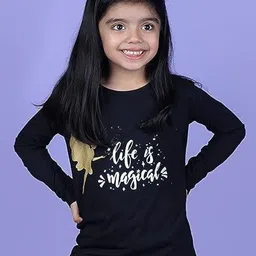 TotzTouch Girls Typography Printed Round Neck Cotton T-shirt-picture-55