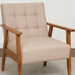 Little Extra Beige Upholstered Wooden Armchair-picture-35
