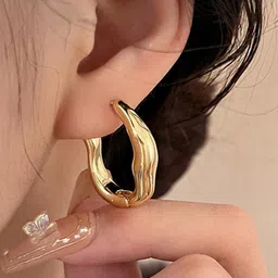 AKISON JEWELS Gold-Toned Hoop Earrings-image-36
