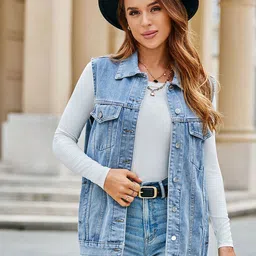 StyleCast Women Denim Jacket with Patchwork image 1