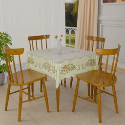 Aura White Printed 4-Seater Table Cover-image-83