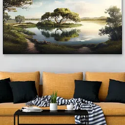 DEKORSTATION Green & Blue Painted Wooden Wall Art-image-42