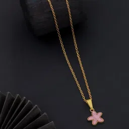 SZN Set Of 2 Gold-Plated Star Shaped Enamelled Pendants With Chains image 3