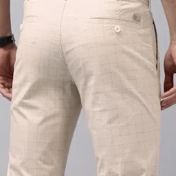 ColorPlus Men Checked Slim Fit Chinos Trousers image 3