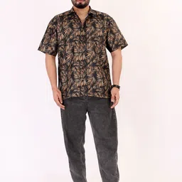 BROWN BROTHERS Unisex Relaxed Opaque Printed Casual Shirt image 4