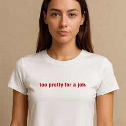 Art By Ritik Women Too Pretty for a Job Crop Tshirt image 1
