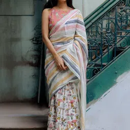 PAYAL CREATION Abstract Printed Bandhani Saree with Blouse Piece-picture-13