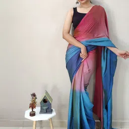 DIVASTRI Ombre Pure Chiffon Saree-image-10