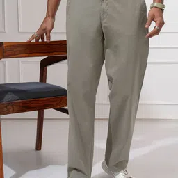 LOCOMOTIVE Men Relaxed Fit Cotton Chinos Trousers-picture-25