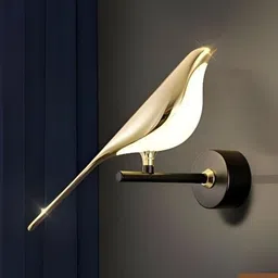 Jaraya Gold-Toned Metal Contemporary Abstract Shaped Shaped Wall Lamp-picture-12