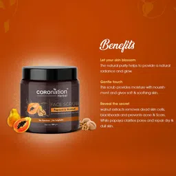 COROnation Herbal Set of 2 Papaya & Walnut Face Scrub for Blackheads & Dead Skin-100g each image 3