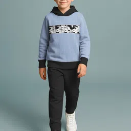 HELLCAT Boys Striped Hooded Sweatshirt With Trousers-image-33