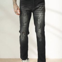 LINARIA Men Classic Mid Rise Heavy Fade Medium Shade Mildly Distressed Slim Fit Jeans-picture-49