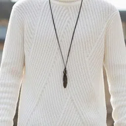 HERE&NOW Striped Long Sleeves Acrylic Turtle Neck Pullover image 4