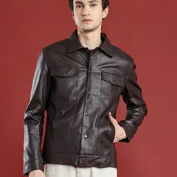Leather Retail Men Lightweight Biker Jacket-picture-42